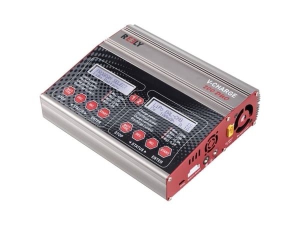 Reely V-Charge 200 Duo multifunksjonslader 12 V, 230 V 10 A NiMH/LiPo/LiIon/LiHV bly-kalsium/bly-syre (RE-7764834)