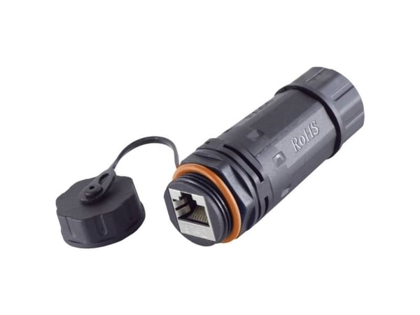 BKL Electronic RJ45-kontakt, CAT 6a, IP68, kort, ute 10121209, antall poler: 8, svart (10121209)