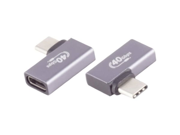 USB-C®-adapter 4.0, 90° venstre/høyre, Pro-adapter, vinklet 10080135 (1 stk) BKL Electronic