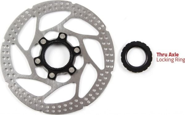 Clarks bremseskive CLARKS C-CL-180mm, Centerlock, låsering for Thru Axle, sølv