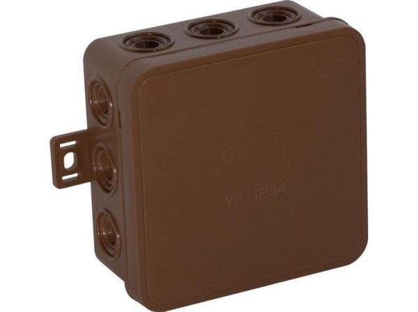 ViPlast innmurt boks tom 12 innganger VIPLAST V7 klikk brun IP54 100x100x41mm 037-02
