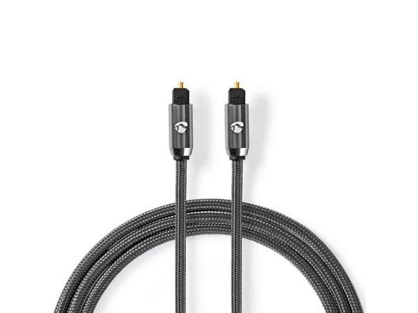Nedis CATB25000GY30, TOSLINK, Hankjønn, TOSLINK, Hankjønn, 3 m, Grå