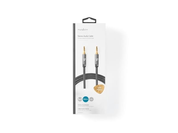 Nedis CATB22000GY50, 3.5mm, Hankjønn, 3.5mm, Hankjønn, 5 m, Grå