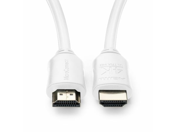 MicroConnect - Ultra High Speed - HDMI-kabel med Ethernet - HDMI hann til HDMI hann - 50 cm - hvit - 4K 60Hz støtte