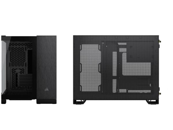 CORSAIR 2500X - Mid tower - micro ATX - sidepanel med vindu (herdet glass) - ingen strømforsyning (ATX) - svart, obsidian aluminum - USB/lyd