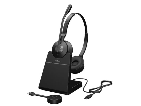 Jabra Engage 55 SE Stereo - Hodesett - on-ear - DECT - trådløs - USB-C via DECT-adapter - UC-sertifisert