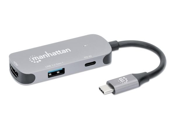 Manhattan 190299, Kabel, USB 3.2 Gen 1 (3.1 Gen 1) Type-C, 100 W, Silver, Gjuten aluminium, USB