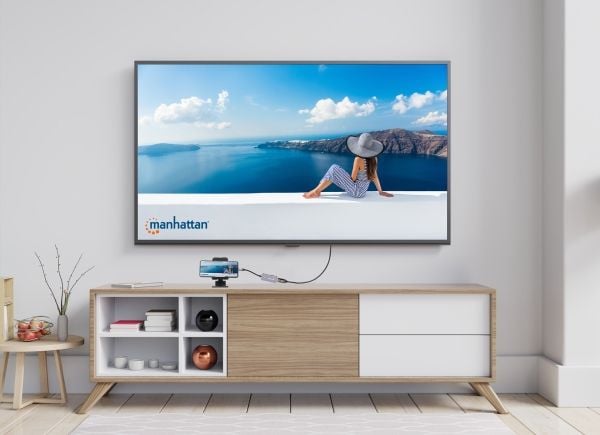 Manhattan 190299, Koblet med ledninger (ikke trådløs), USB 3.2 Gen 1 (3.1 Gen 1) Type-C, 100 W, Sølv, Aluminium, USB