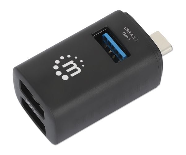 Manhattan 180993, USB 3.2 Gen 1 (3.1 Gen 1) Type-C, USB 2.0 Type-A, USB 3.2 Gen 1 (3.1 Gen 1) Type-A, 5000 Mbit/s, Svart, Akrylonitril-butadien-sty...
