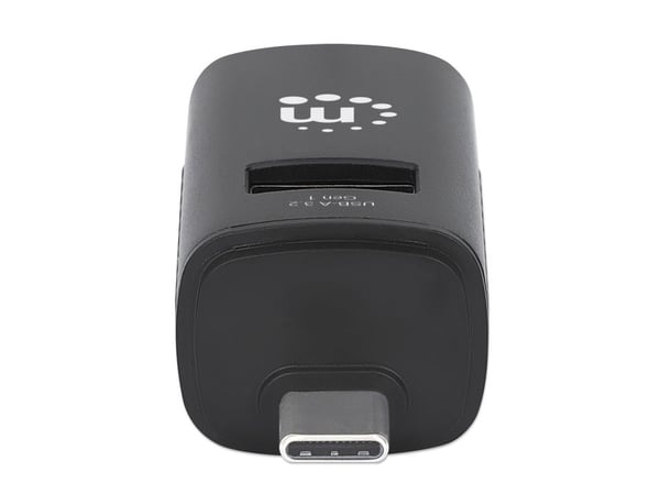 Manhattan 180993, USB 3.2 Gen 1 (3.1 Gen 1) Type-C, USB 2.0 Type-A, USB 3.2 Gen 1 (3.1 Gen 1) Type-A, 5000 Mbit/s, Svart, Akrylonitril-butadien-sty...