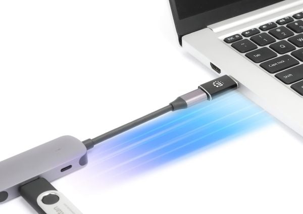 Manhattan 153980, USB A, USB C, Svart