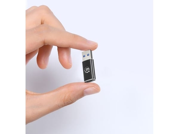Manhattan 153980, USB A, USB C, Svart