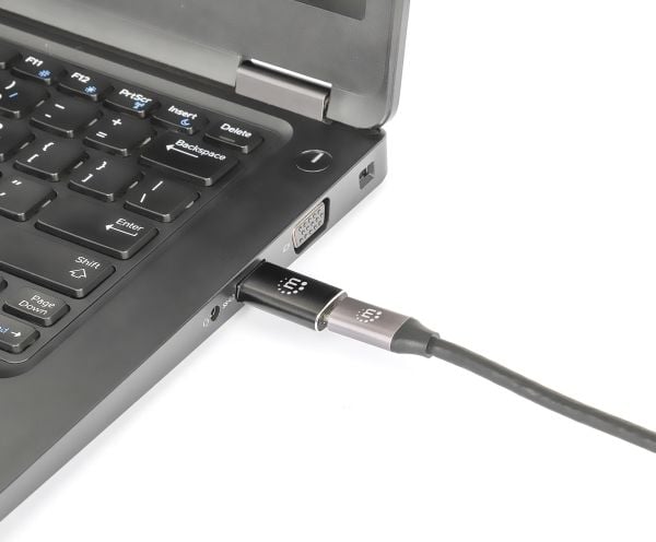 Manhattan 153980, USB A, USB C, Svart