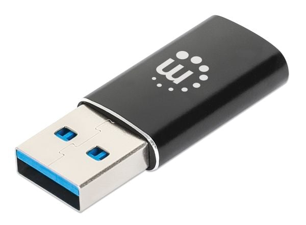 Manhattan 153980, USB A, USB C, Svart