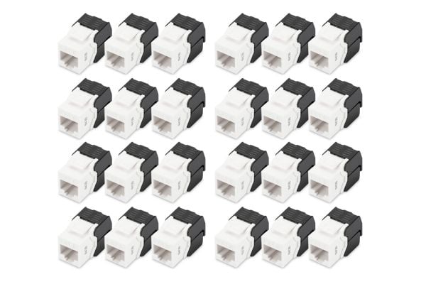 Digitus DN-93603-24, Tasainen, musta, Valkoinen, RJ-45, LSA, Naaras, Naaras
