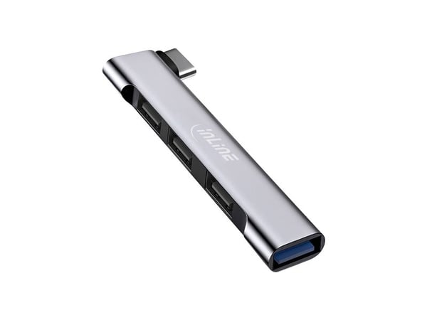 InLine 33203N, USB 3.2 Gen 1 (3.1 Gen 1) Type-A, USB 2.0 Type-A, 480 Mbit/s, Silver, Kina, Windows 10, Windows 11, Windows 7, Windows 8, Windows Vista