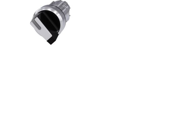 Siemens 3SU10522BF600AA0 3SU1052-2BF60-0AA0 Kääntökytkin Eturengas metallia, kiiltävä musta, valkoinen 1 x 90° 1 kpl
