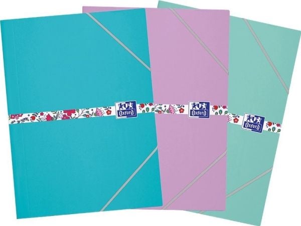 Oxford perm i papp med strikk Oxford Floral Pastel A4 miks farger