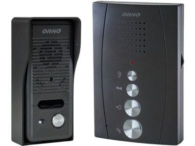 Orno sett enebolig dørtelefon komplett, uten ringetelefon, sort ELUVIO