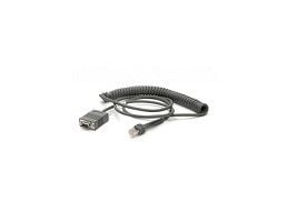 Zebra - Seriell/strømforsynings-kabel - DB-9 (hunn) til 9-pins serieheader - 2.8 m - rullet sammen - for Zebra DS3608, DS3678, LI3608, LI3678, VC80