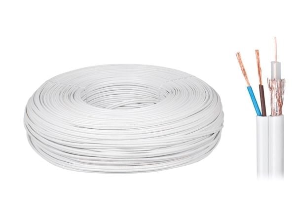 Elektrokabel koaksial YWDXek 75-0.59/3.7 K-60 + 2x0,5 mm 100 m