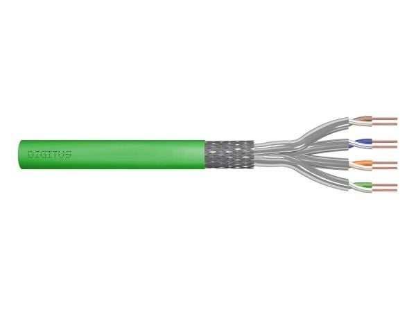 DIGITUS Professional - Installationskabel - 7.9 mm - S/FTP - simplex - CAT 8.2 - halogenfri, fast - grön