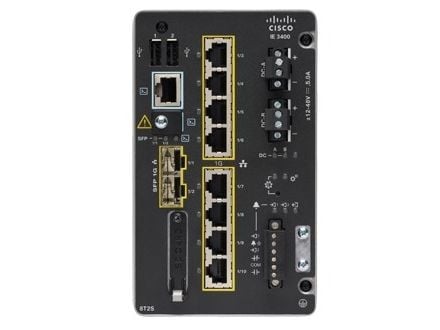 Cisco Catalyst IE3400 Rugged Series - Network Essentials - switch - Styrt - 8 x 10/100/1000 + 2 x Gigabit SFP - DIN-skinnemonterbar - DC power