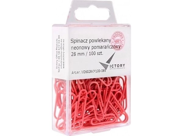 Victory Office Products stifter runde 28 mm 6028KM100-065 neon-oransje metallbelagt (100 stk.)