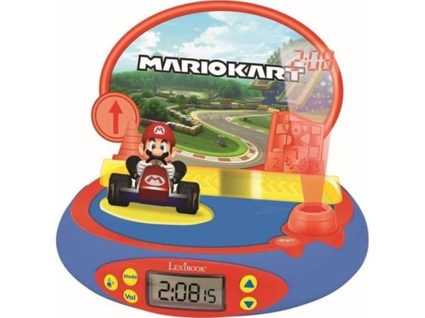 Lexibook MARIO KART -herätyskello, jossa on projektori ja Nintendon videopeliäänet