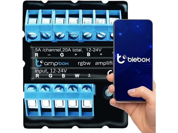 blebox ampBox, Svart, Harpiks, IP20, -10 - 40 °C, DC, 480 W