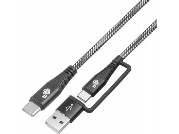 USB-kabel TB USB-A + USB-C til USB-C 1,2 m, svart (AKTBXKUCTOA120B)