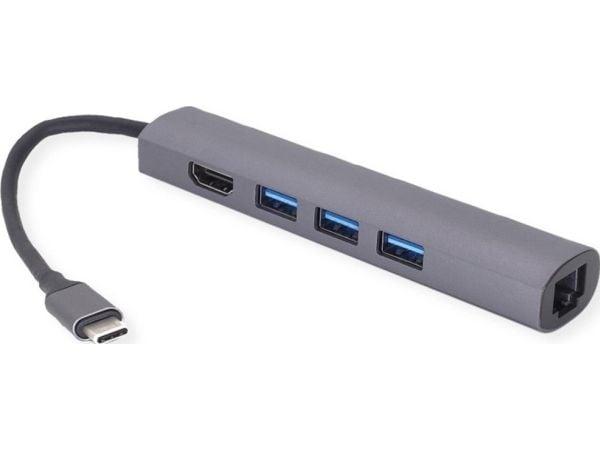 Value 12.99.1043, Koblet med ledninger (ikke trådløs), USB 3.2 Gen 1 (3.1 Gen 1) Type-C, 10,100,1000 Mbit/s, Grå, 3840 x 2160 piksler, Aluminium