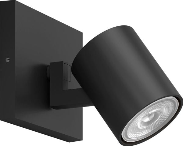 Philips Runner-spotlys til tak/vegg, Overflateegnet, GU10, 1 ampuller, LED, 220-240 V, Svart
