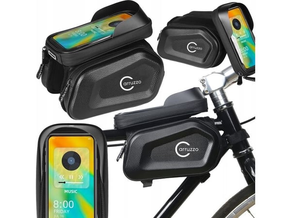 Carruzzo L34M dubbel cykelväska för telefon på ramen