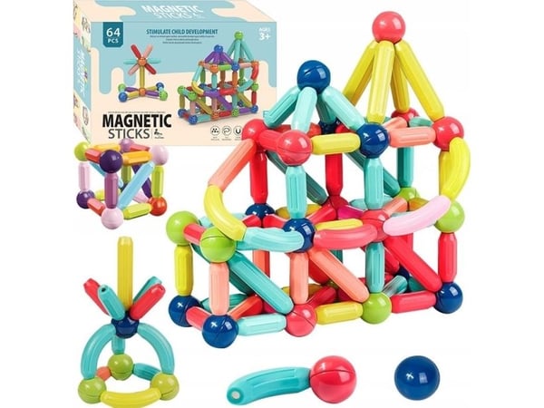 Store magnetiske byggeklosser Egaleco L73G4 64 stk.