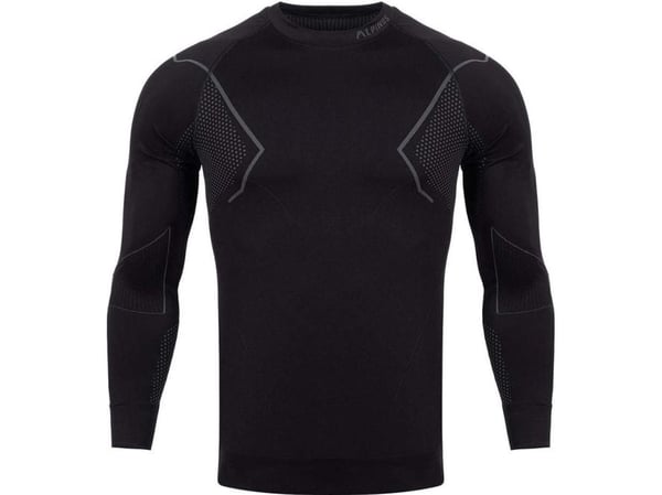 Men's thermoactive sweatshirt Alpinus Active Base Layer black-gray GT43189 S