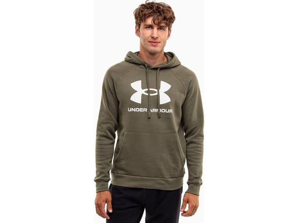 Under Armour Rival Fleece Logo HD herrtröja oliv 1379758 390 M
