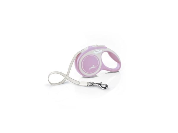 Flexi New COMFORT, Hund, Tilbaketrekkelig, Rosa, Hvit, Teip, 15 kg, Monokromatisk