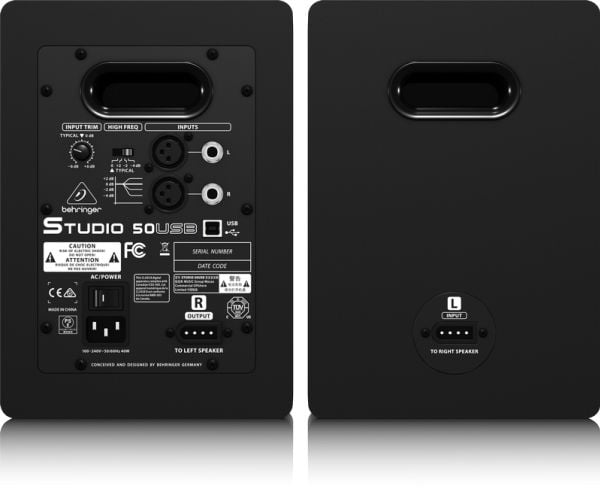 Behringer STUDIO 50USB, 2-veis, 2.0 kanaler, Koblet med ledninger (ikke trådløs), 150 W, Sort