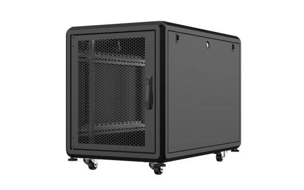 Lanview by Logon - Rack skap - 600 x 1000 mm, server line - med 4 kjølevifter - free-standing - svart, RAL 9005 - 12U - 19"