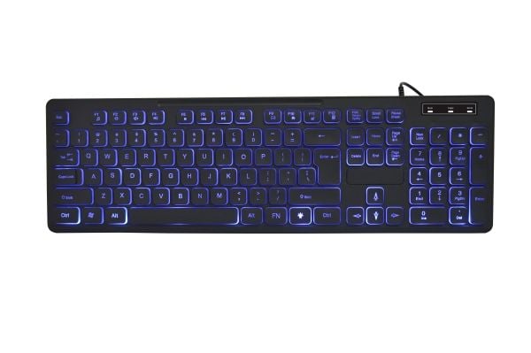 Gembird - Tastatur - bakgrunnsbelyst - USB - QWERTY - USA - svart - fargeboks