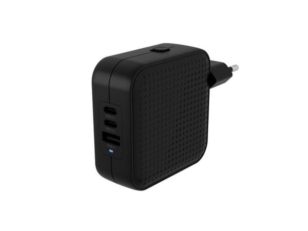Targus HyperJuice - Strømadapter - GaN - 70 watt - QC 3.0, Power Delivery 3.0 + PPS - 3 utgangskontakter (USB, 2 x USB-C) - svart