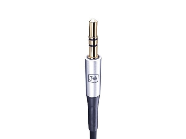 3MK 5903108528771, 3.5mm, Hankjønn, 3.5mm, Hankjønn, 1 m, Sort, Sølv