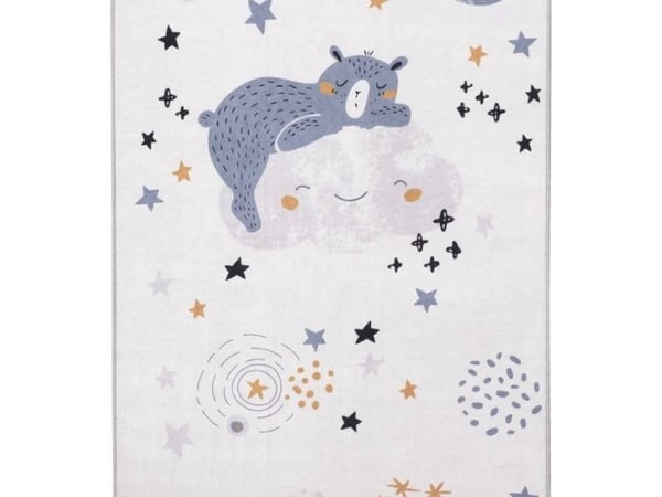 Gulvteppe inne Splendid BEAR trykt hvit/grå 160 x 120 cm
