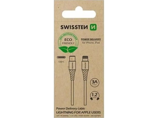 Swissten USB-C - Lightning USB-kabel 1,2 m hvit (71505301ECO)