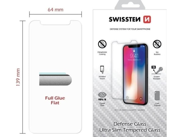 Swissten Ultra Slim Skjermbeskytter i herdet glass Premium 9H til Apple iPhone 11