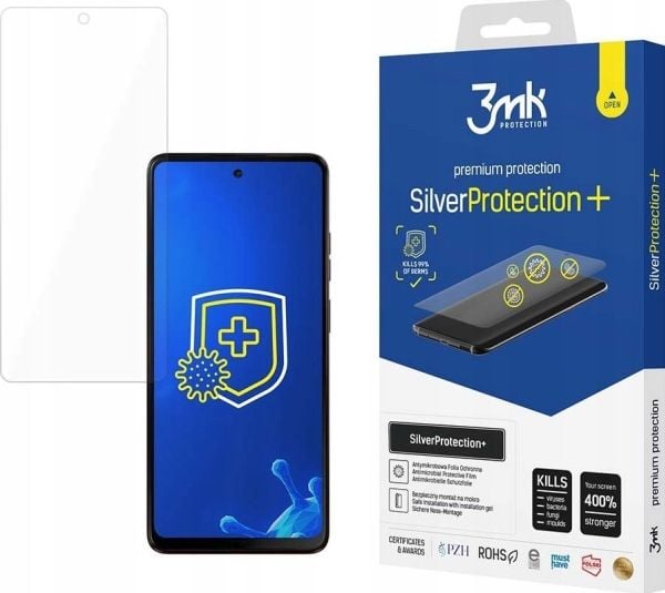 3MK SilverProtect+ antimikrobiell skjermfolie montert vått til Motorola Moto G34 5G