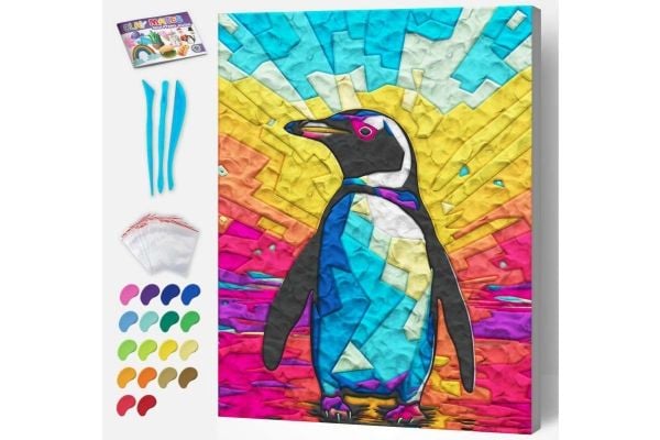 Planet Splat bilde med modellleire Pingwinas 30x40 cm