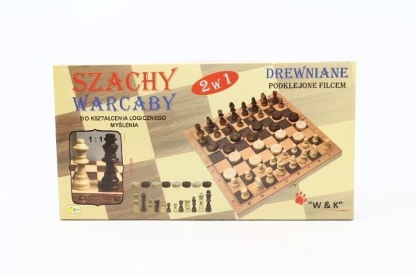 W&amp;K Shakki, nappuloita 2in1 puinen