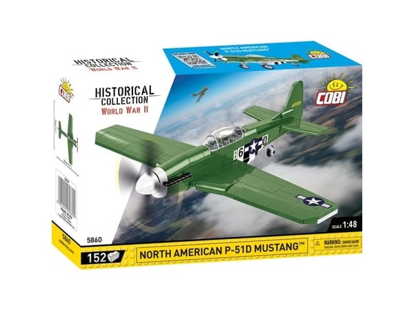 COBI 5860 Historical Collection WWII North American P-51 Mustang - Amerikansk enmotors jagerfly 152 blokker
